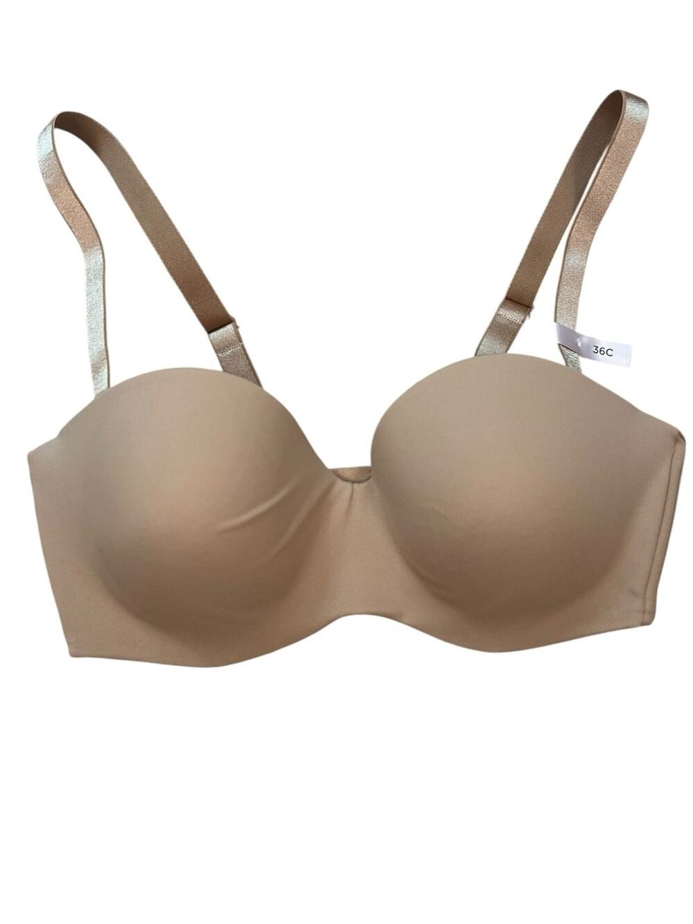 Ambrielle Multiway Strapless Bra Size 36C Beige Padded Underwire Full Coverage